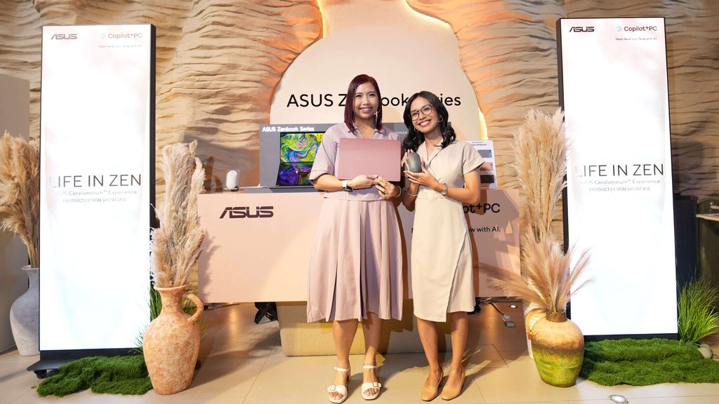PMKTs Rachelle Lozares and Jash Bacani showcase the latest Zenbook 14 and ZenMouse MD202 1