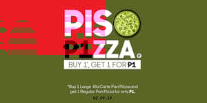 Get Your Next Pan Pizza for Only One Peso at Pizza Hut!
