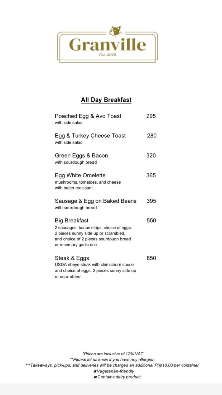 Granville Menu ClickTheCity Food & Drink