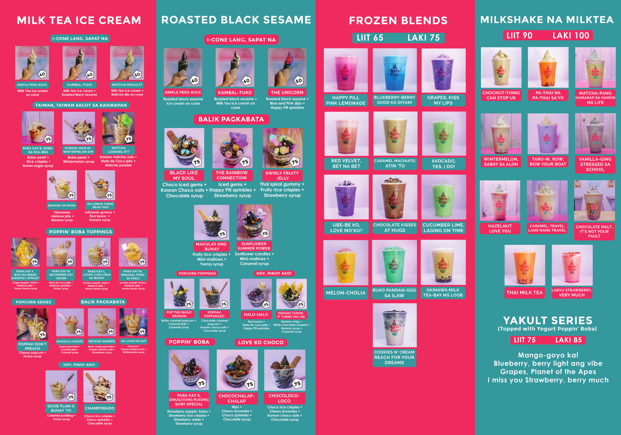 Pill Menu Happy Pill Menu | ClickTheCity Food & Drink