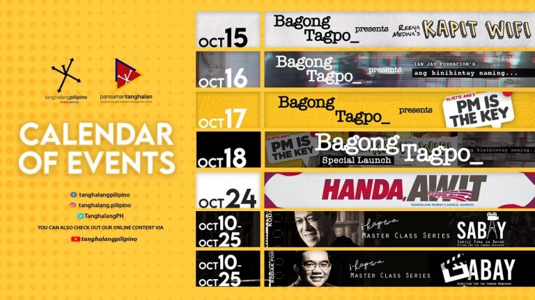 Tanghalang Pilipino Calendar October 2020