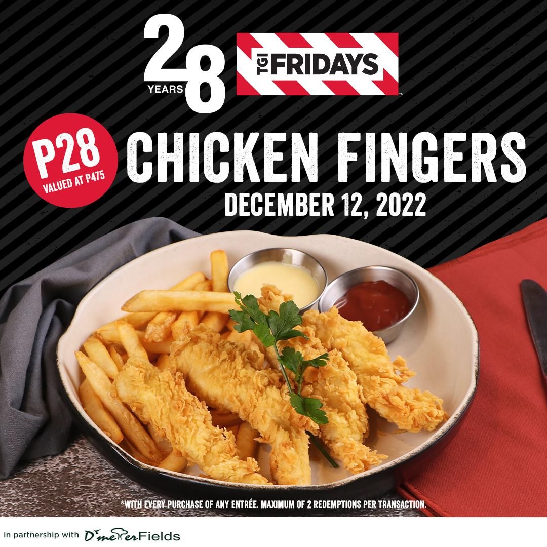 Promo Alert TGI Fridays Philippines Chicken Fingers for Only P28 on