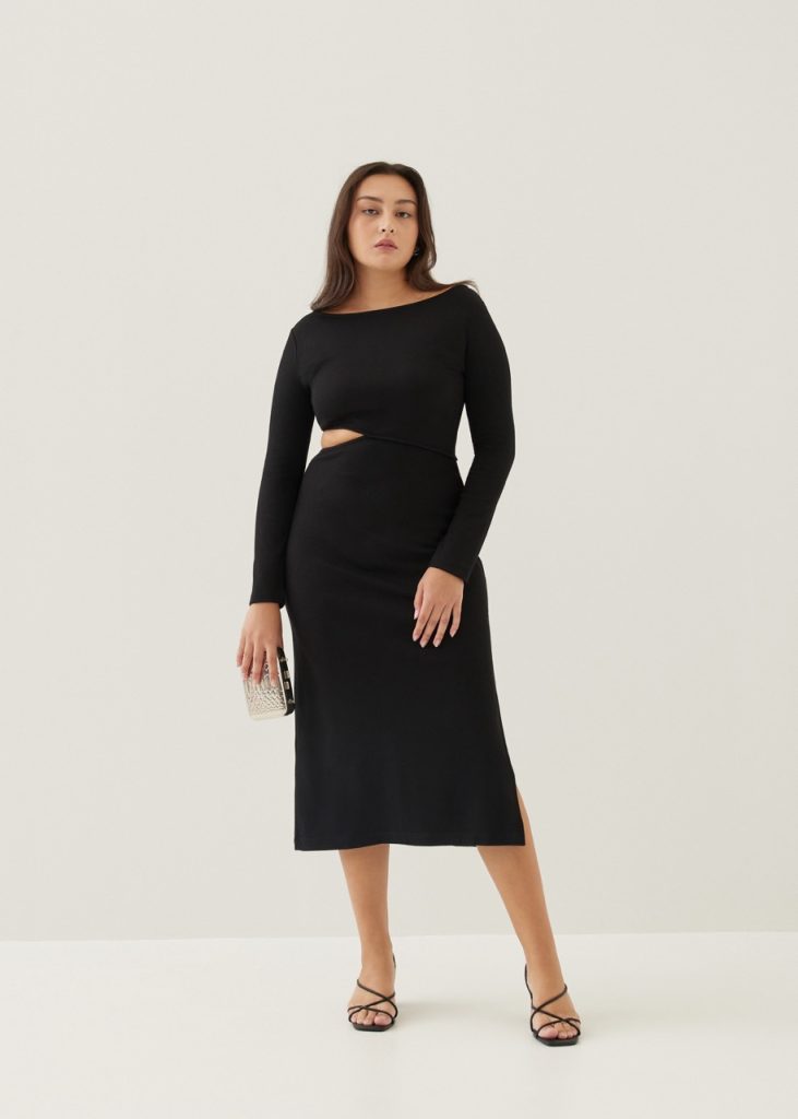 Love BonitoLeoda Jersey Column Maxi Dress in Black