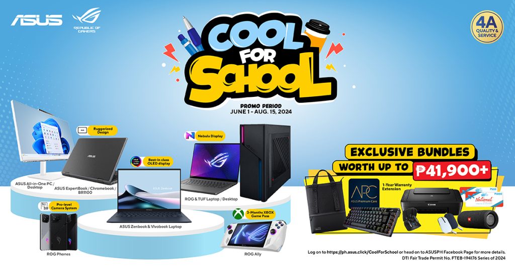Go Back to School with the ASUS AND ROG COOL FOR SCHOOL PROMO, Bundles Worth up to PHP 41,900+! 2 1 CFS 2024 Main KV