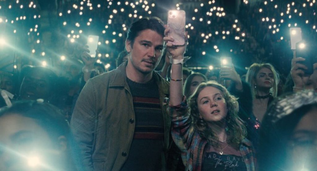 Saleka Shyamalan on Crafting Concert Songs for M. Night Shyamalan's Thriller "Trap" 6 Trap Josh Hartnett and Ariel Donoghue prod still2