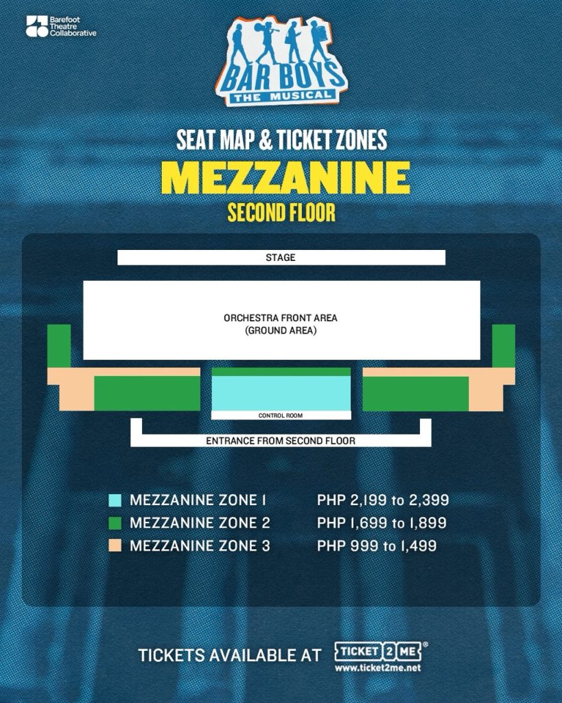 Bar Boys The Musical Ticket Zone and Prices Mezzanine
