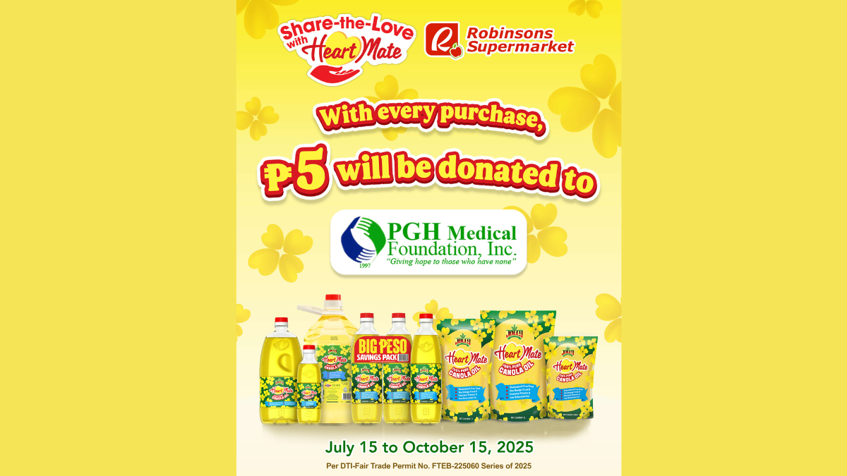 Heart Mate Canola Oil & Robinsons Supermarket’s “Share-the-Love” Campaign Donates ₱5 per Pack to PGH Patients