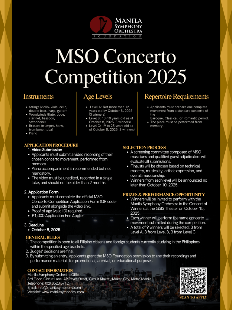 Last Call for Talents: Join the MSO Concerto Competition 2025 Before the October 8 Deadline! 2 2 Guidelines