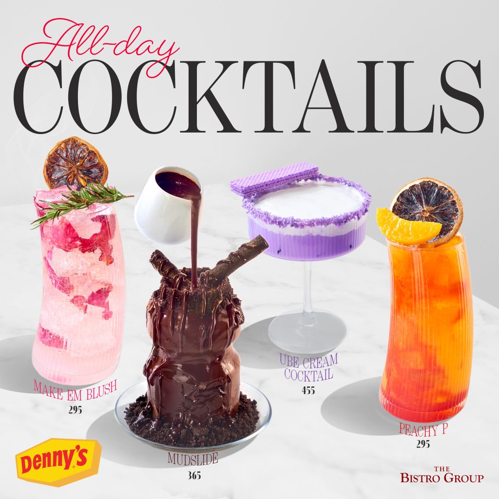 Denny’s Unveils Its First-Ever All-Day Cocktails & Mocktails Happy Hour is always on 24/7 1 DENNYS Flavored Cocktails KV 60x60cm