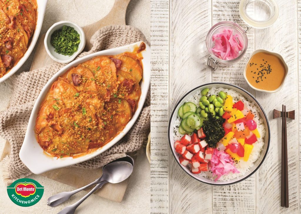 3 Del Monte Kithenomics Potato Sayote Gratin and Fiesta Poke Bowl