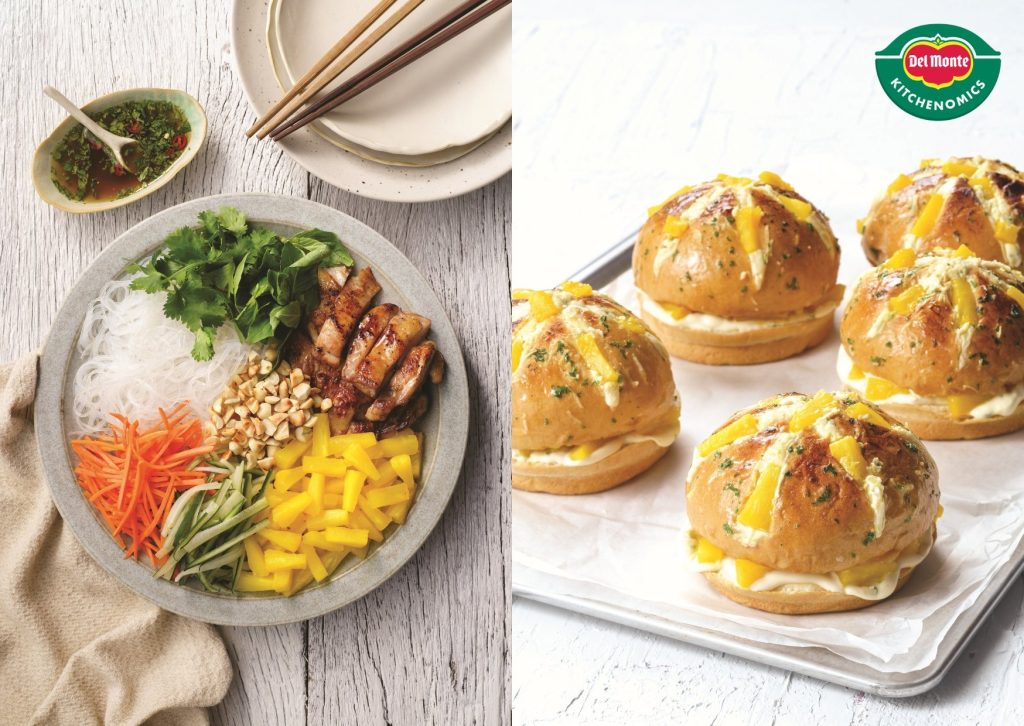 2 Del Monte Kithenomics Vietnamese Noodle Salad and Hawaiian Cream Cheese Bun