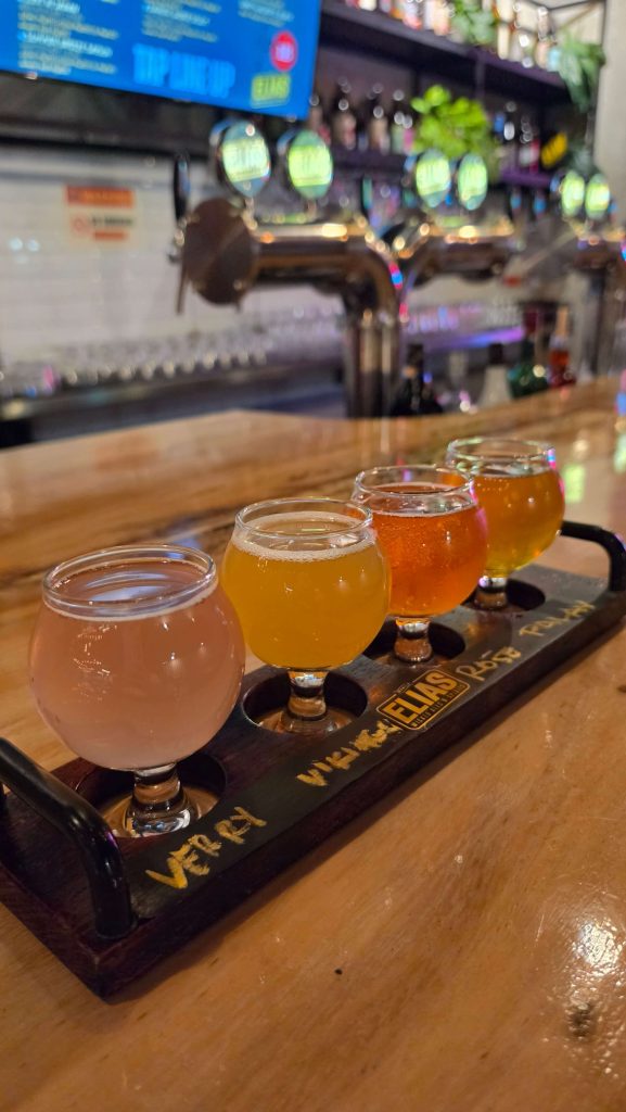 A curated flight of craft beers and seltzers perfect for discovering new favorites
