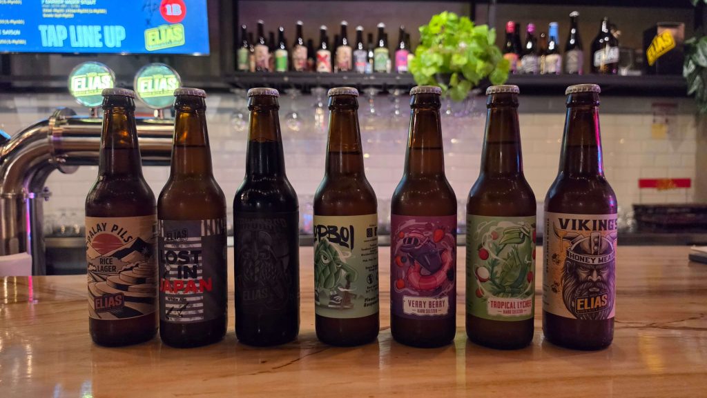 Take home the flavor or enjoy it on site with Elias signature bottled brews