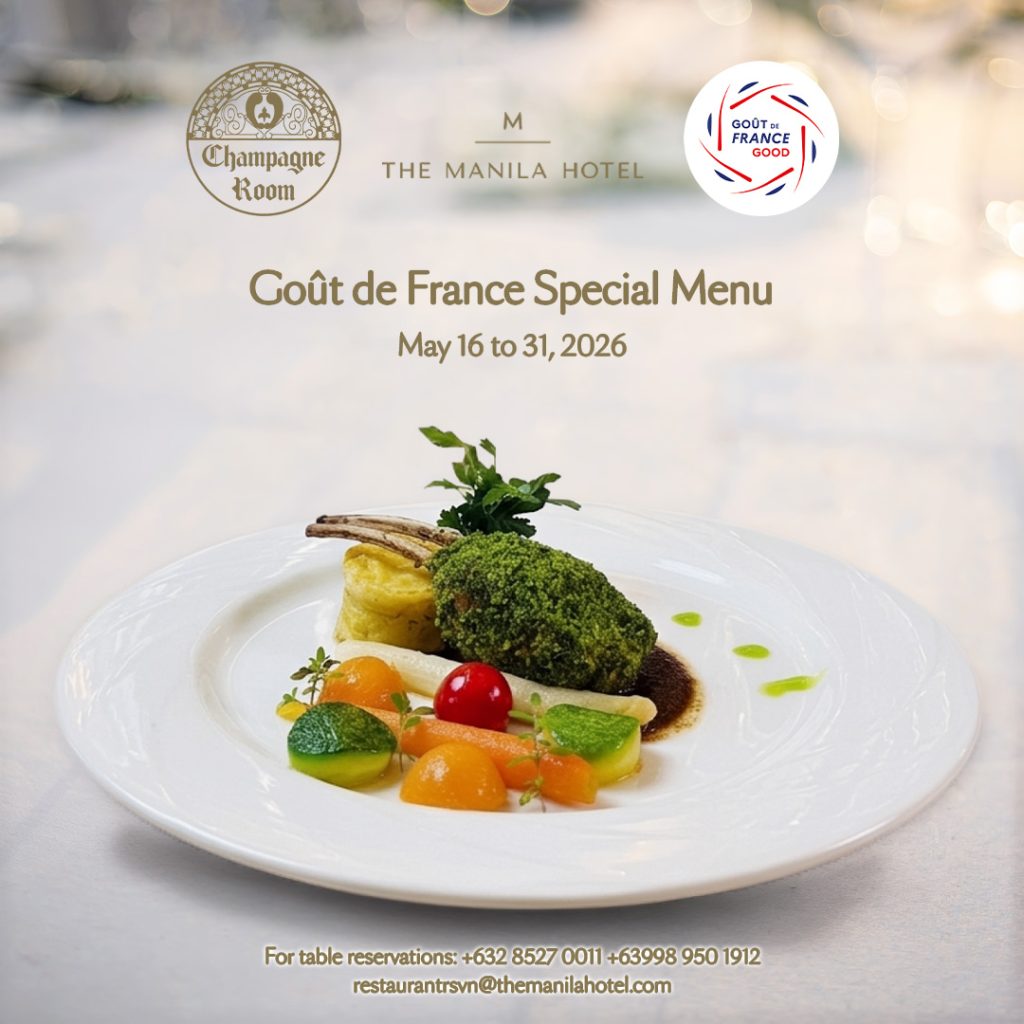 The Manila Hotel joins the global celebration of Gout de France 2026 with a refined French dining experience at the hotels iconic Champagne Room