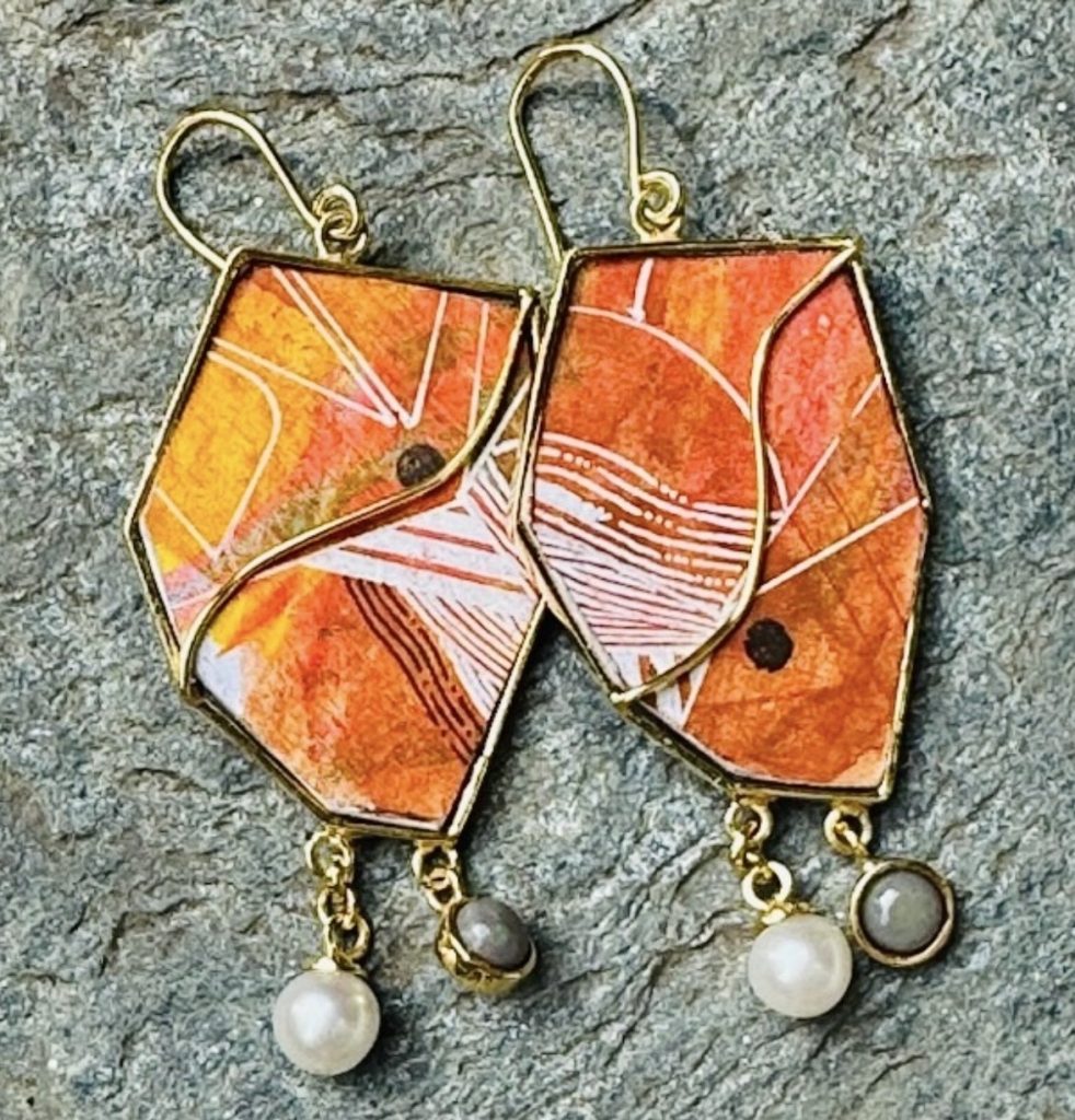 When Art Meets Adornment: The Synergy of Mitzi Parungao and Aaron Virata Mempin 2 Aaron X Mitzi 1 dangling earrings with black opal and Akoya pearls in silver dipped in yellow gold