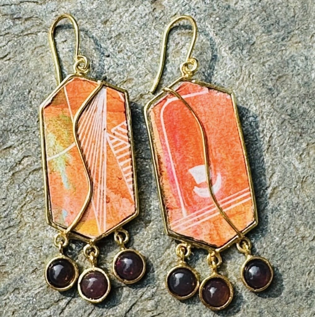 When Art Meets Adornment: The Synergy of Mitzi Parungao and Aaron Virata Mempin 4 Aaron x Mitzi 3 dangling earrings with black opal in silver dipped in yellow gold