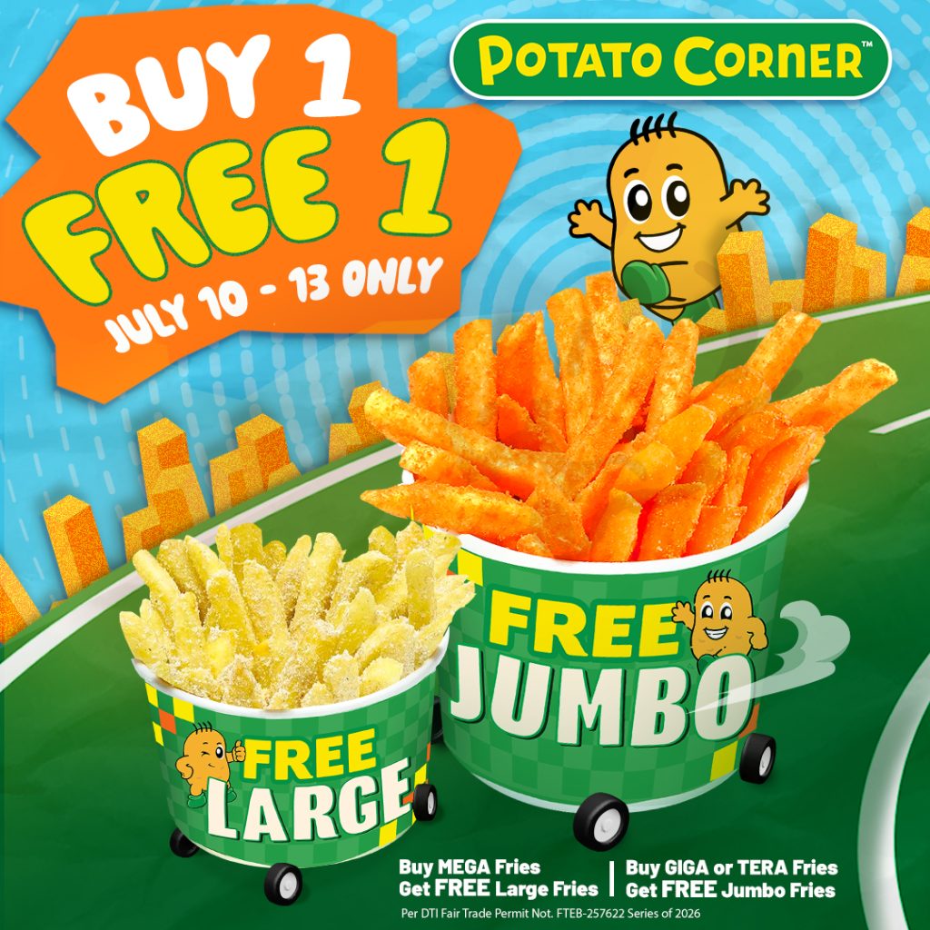 SurFRIES! FREE Fries at Potato Corner from July 10-13 only! 1 NFD KV Socmed FB copy