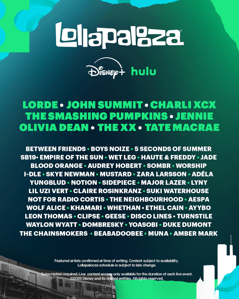 SB19 Makes History at Lollapalooza 2026, Livestreaming on Disney+ This July 31 1 D 2026 Lollapalooza lineup
