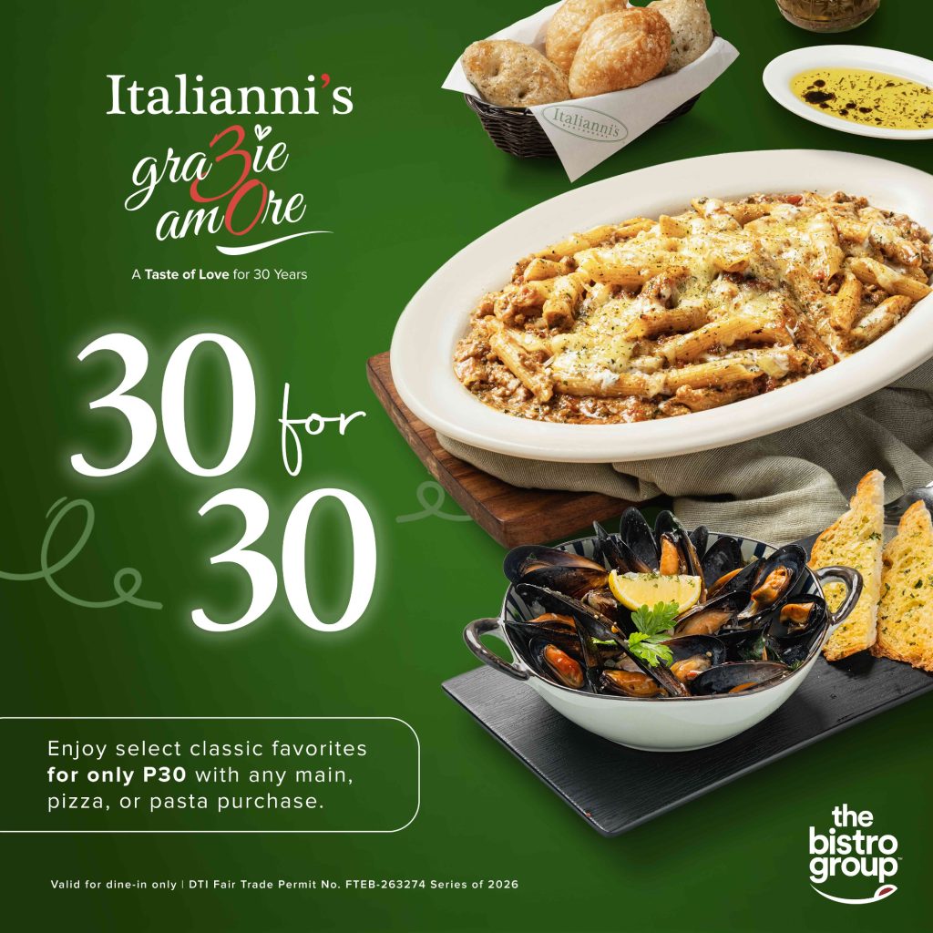 Italiannis 30 for 30 anniv promo
