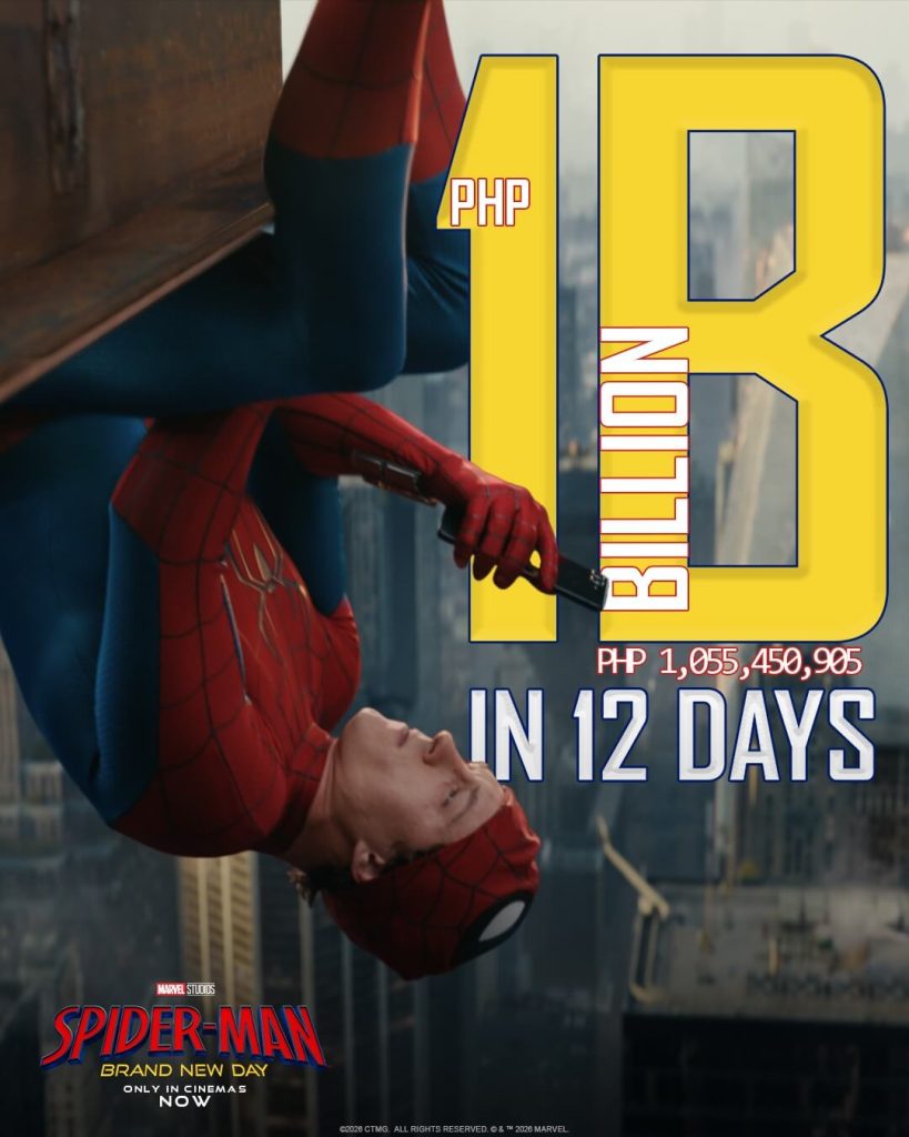 “Spider-Man: Brand New Day” Hits PHP 1 Billion at the PH Box Office in 12 Days 2 BND billion