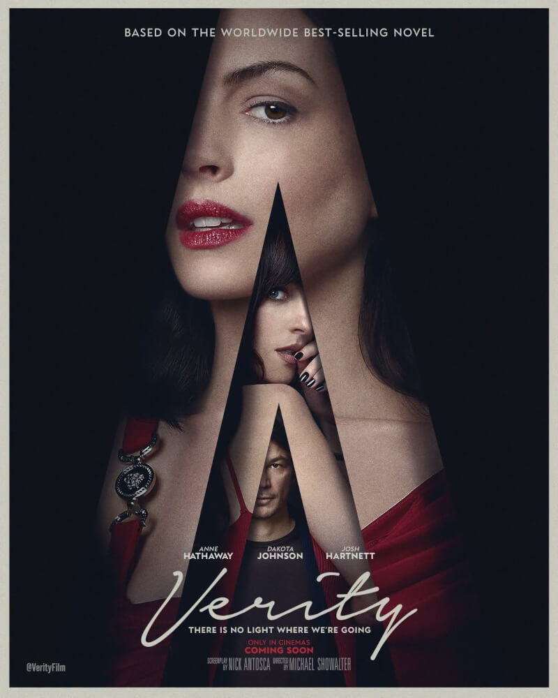 Anne Hathaway, Dakota Johnson, and Josh Hartnett Unravel a Twisted Confession in the Thrilling “Verity” Trailer 3 Verity poster
