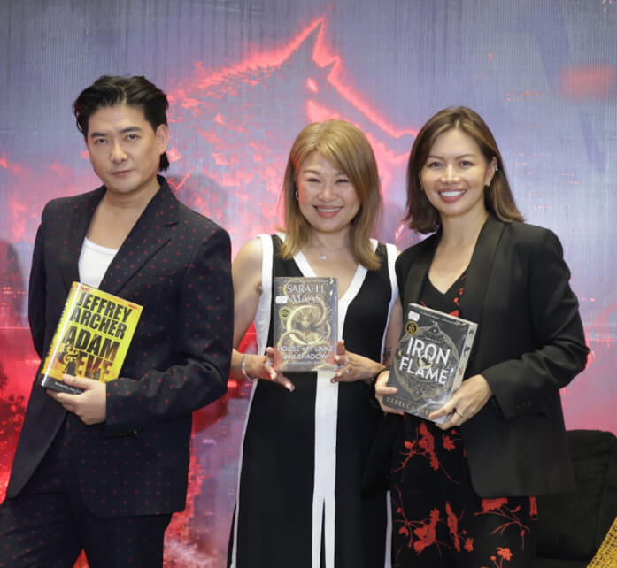Jacqueline Ng Founder and Executive Director of Big Bad Wolf Books with Big Bad Wolf partners Tim Yap and Charmaine Palermo