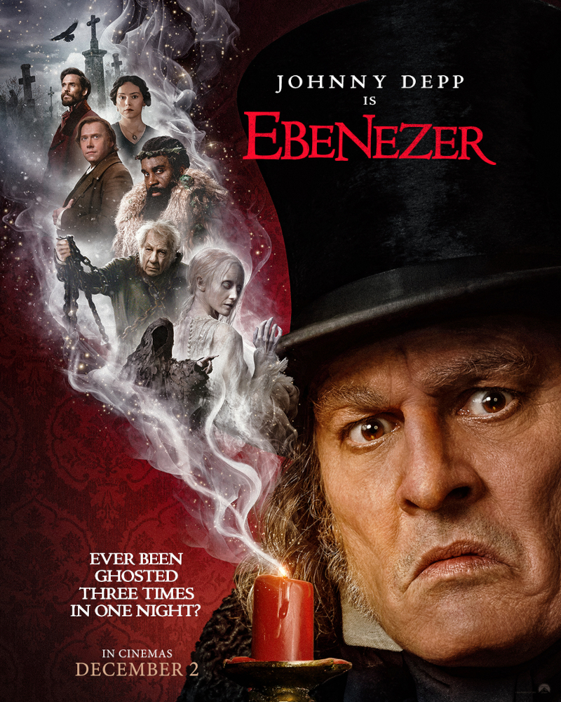 Johnny Depp Becomes Scrooge in the New Trailer for “Ebenezer,” in Cinemas December 2 4 EBENEZER PAYOFF ART 4X5